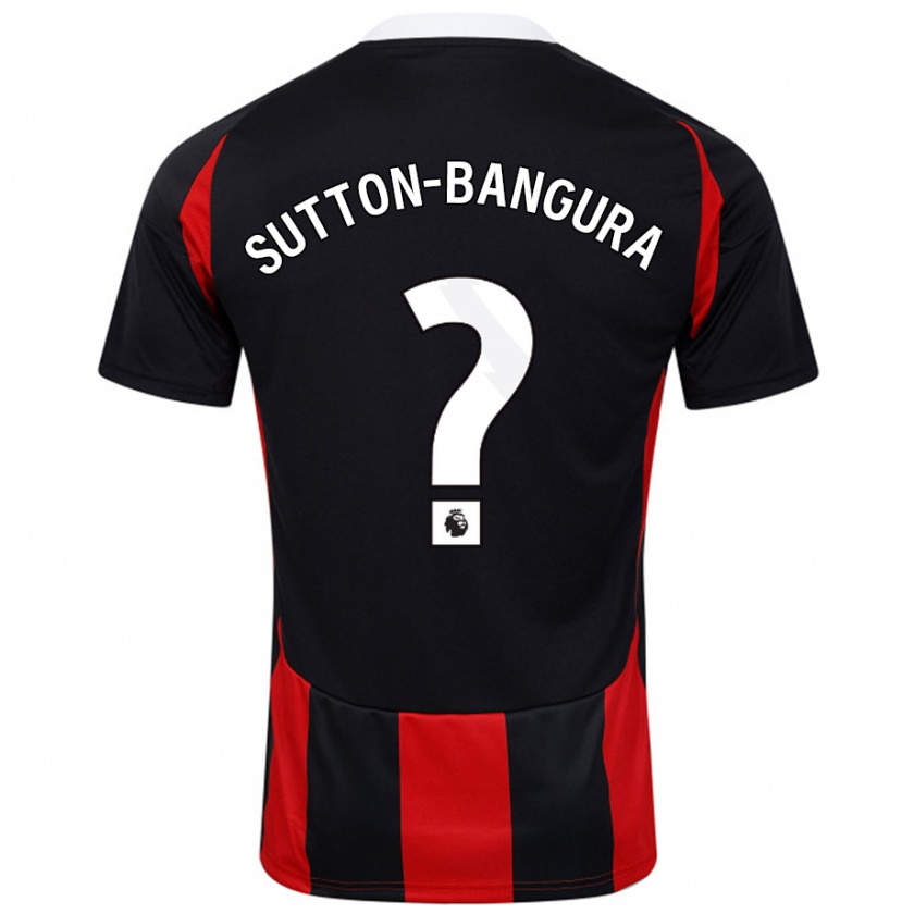 Kandiny Enfant Maillot William Sutton-Bangura #0 Noir Rouge Tenues Extérieur 2024/25 T-Shirt