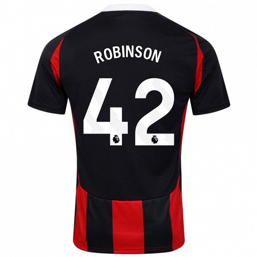 Kandiny Enfant Maillot Charlie Robinson #42 Noir Rouge Tenues Extérieur 2024/25 T-Shirt