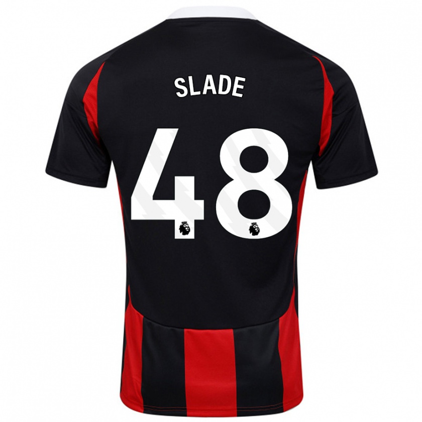 Kandiny Enfant Maillot Bradley Slade #48 Noir Rouge Tenues Extérieur 2024/25 T-Shirt