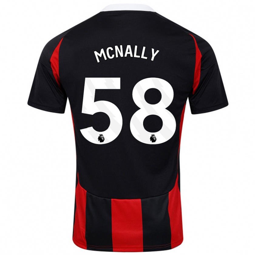 Kandiny Enfant Maillot Alfie Mcnally #58 Noir Rouge Tenues Extérieur 2024/25 T-Shirt