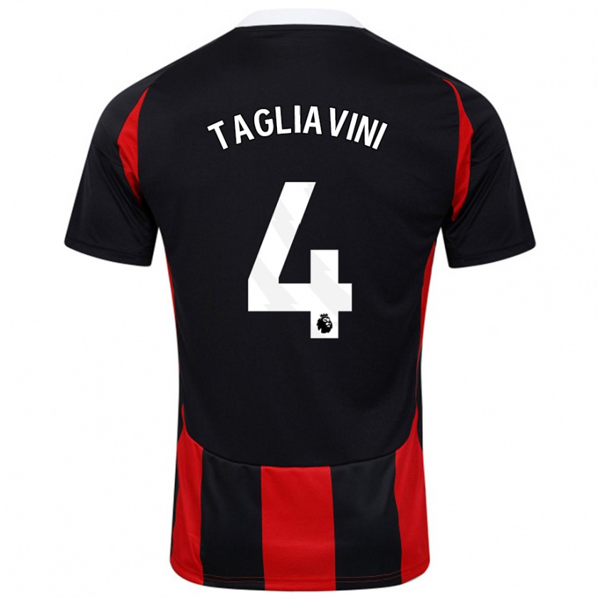 Kandiny Enfant Maillot Ella Tagliavini #4 Noir Rouge Tenues Extérieur 2024/25 T-Shirt