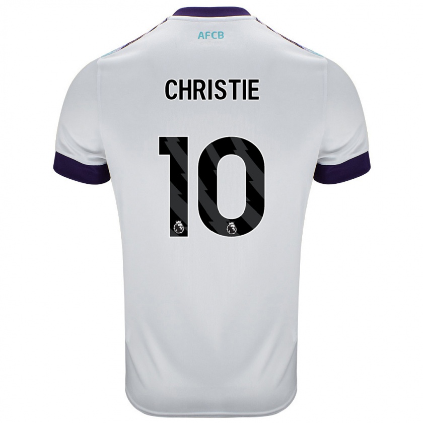 Kandiny Enfant Maillot Ryan Christie #10 Blanc Vert Violet Tenues Extérieur 2024/25 T-Shirt