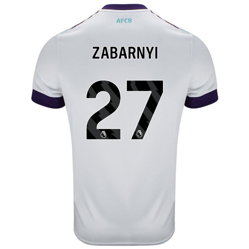 Kandiny Enfant Maillot Ilya Zabarnyi #27 Blanc Vert Violet Tenues Extérieur 2024/25 T-Shirt