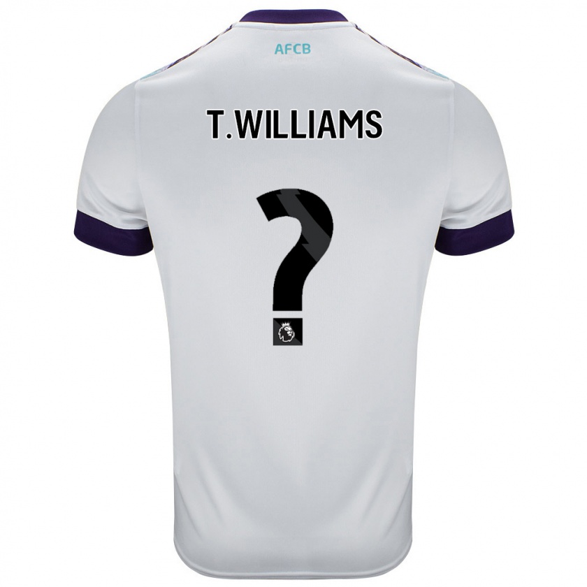 Kandiny Enfant Maillot Toure Williams #0 Blanc Vert Violet Tenues Extérieur 2024/25 T-Shirt