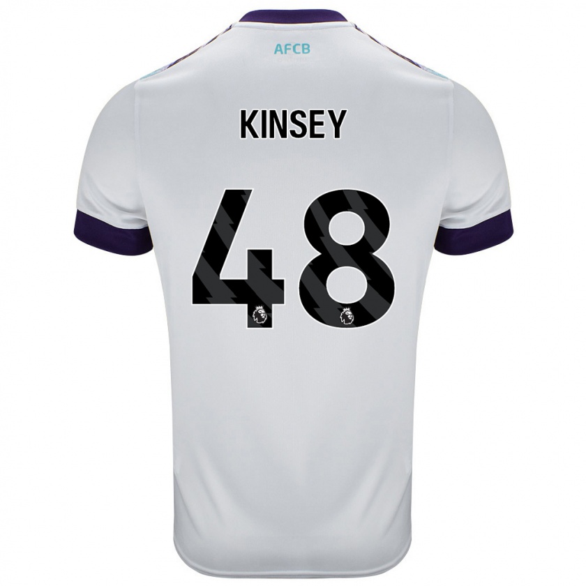 Kandiny Enfant Maillot Max Kinsey #48 Blanc Vert Violet Tenues Extérieur 2024/25 T-Shirt