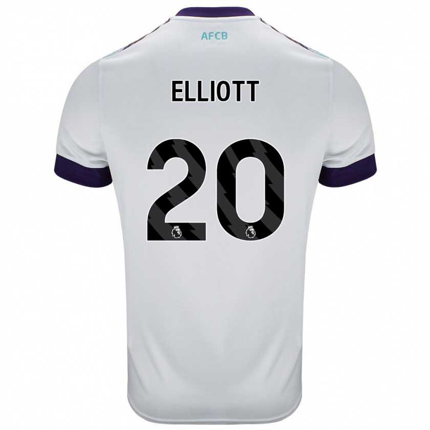 Kandiny Enfant Maillot Kaitlyn Elliott #20 Blanc Vert Violet Tenues Extérieur 2024/25 T-Shirt