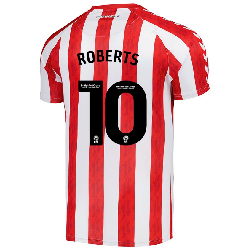 Kandiny Homme Maillot Patrick Roberts #10 Rouge Blanc Tenues Domicile 2024/25 T-Shirt