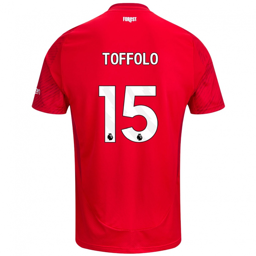 Kandiny Homme Maillot Harry Toffolo #15 Rouge Blanc Tenues Domicile 2024/25 T-Shirt