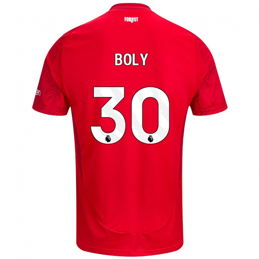 Kandiny Homme Maillot Willy Boly #30 Rouge Blanc Tenues Domicile 2024/25 T-Shirt