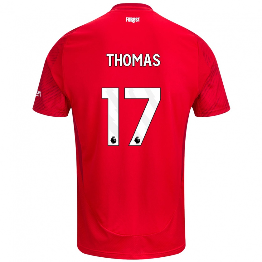 Kandiny Homme Maillot Freya Thomas #17 Rouge Blanc Tenues Domicile 2024/25 T-Shirt