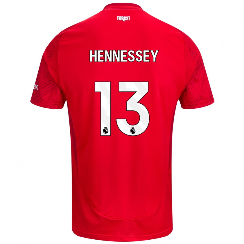 Kandiny Homme Maillot Wayne Hennessey #13 Rouge Blanc Tenues Domicile 2024/25 T-Shirt