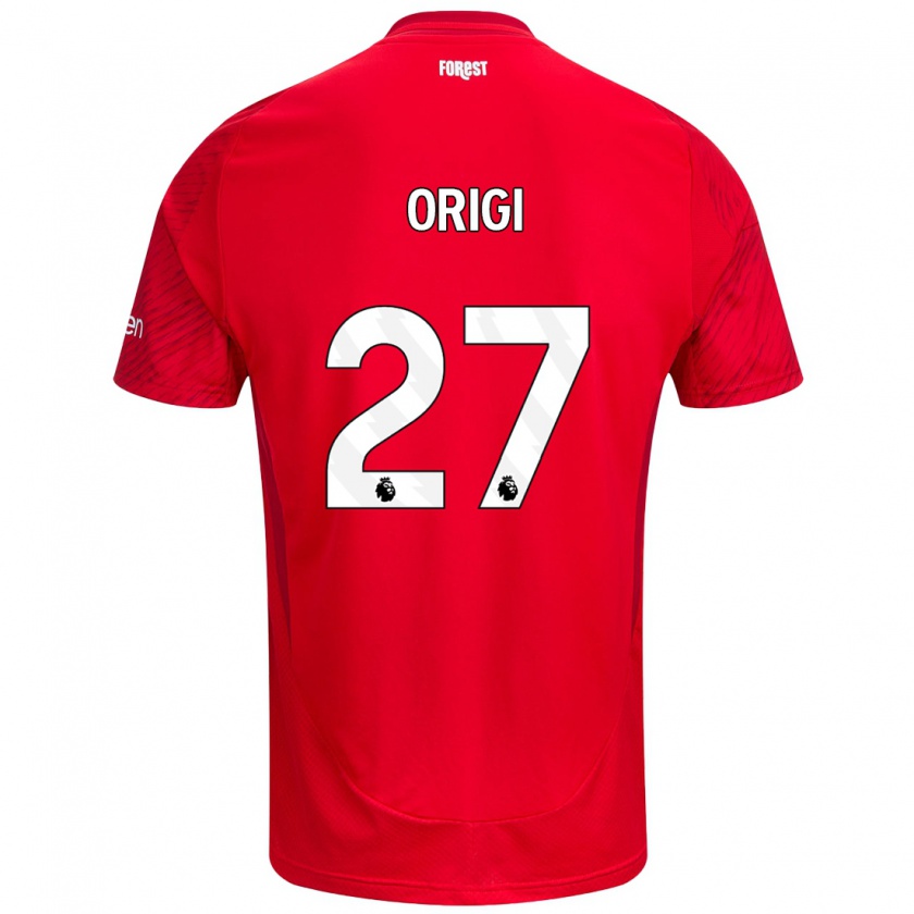 Kandiny Homme Maillot Divock Origi #27 Rouge Blanc Tenues Domicile 2024/25 T-Shirt