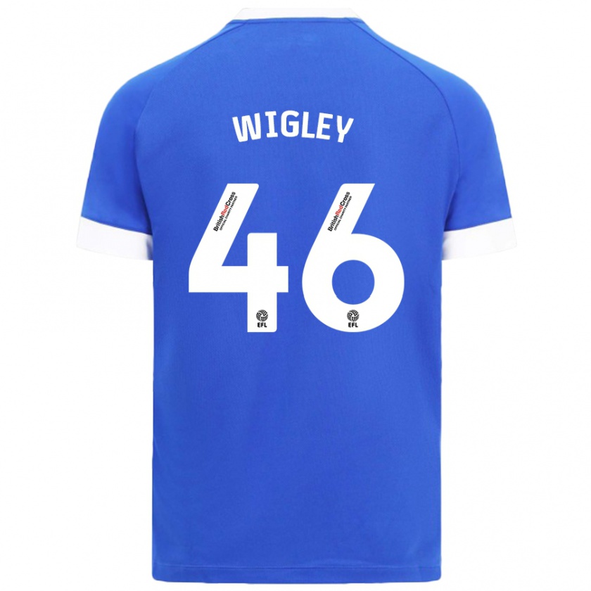 Kandiny Homme Maillot Morgan Wigley #46 Bleu Ciel Tenues Domicile 2024/25 T-Shirt