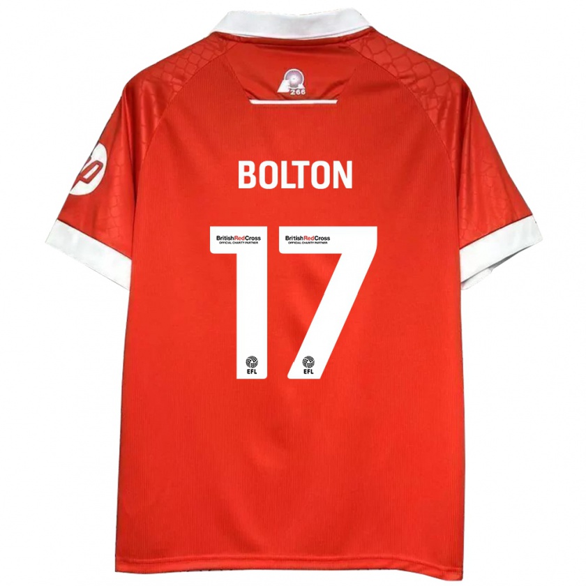 Kandiny Homme Maillot Luke Bolton #17 Rouge Blanc Tenues Domicile 2024/25 T-Shirt