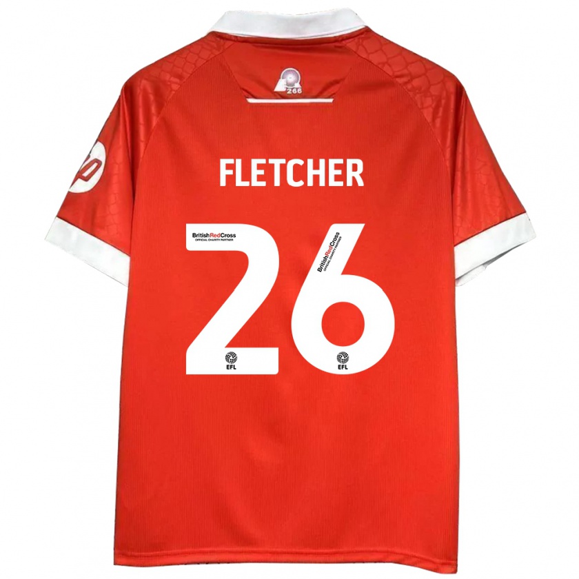 Kandiny Homme Maillot Steven Fletcher #26 Rouge Blanc Tenues Domicile 2024/25 T-Shirt