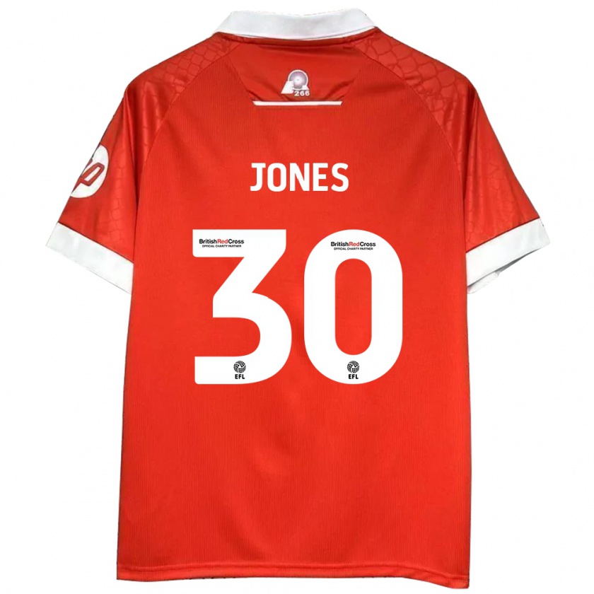 Kandiny Homme Maillot James Jones #30 Rouge Blanc Tenues Domicile 2024/25 T-Shirt