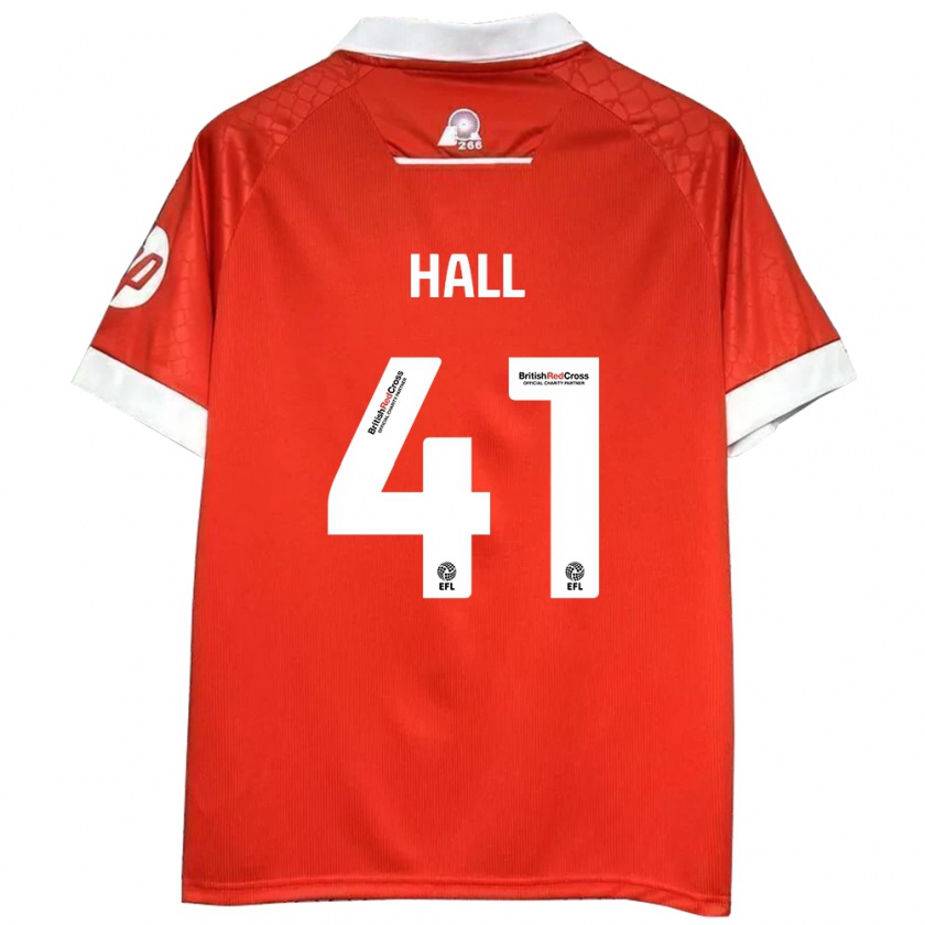 Kandiny Homme Maillot Liam Hall #41 Rouge Blanc Tenues Domicile 2024/25 T-Shirt