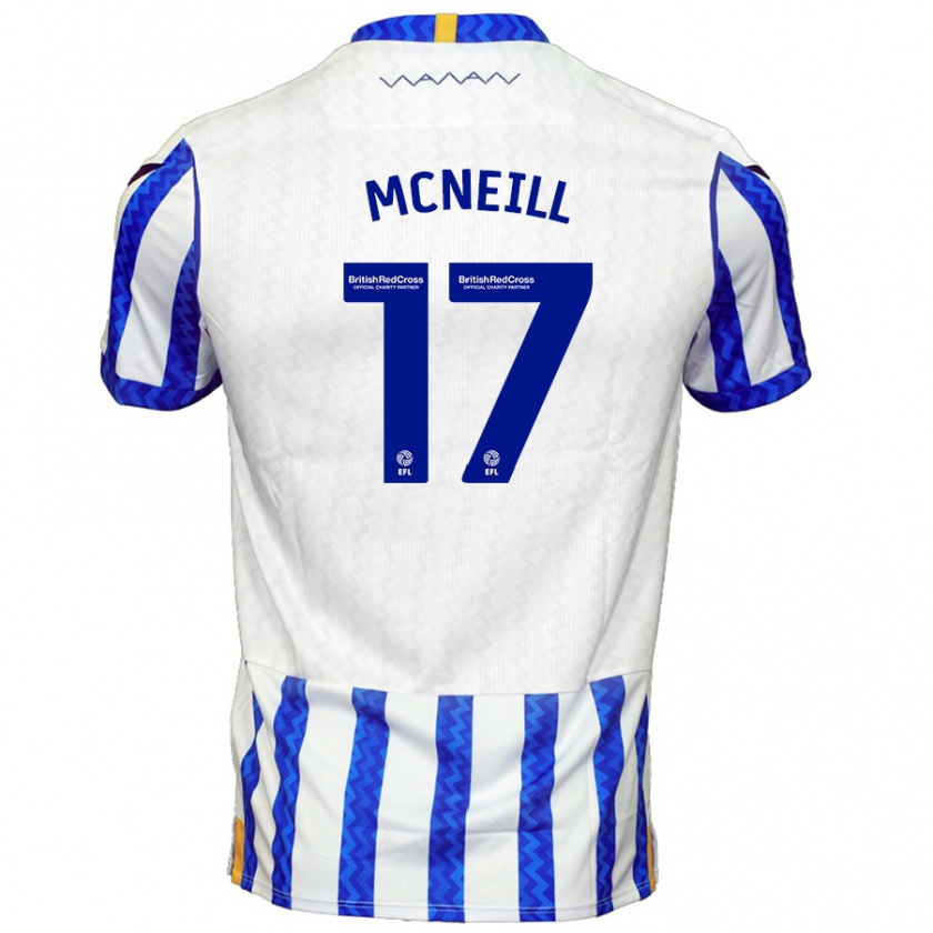 Kandiny Homme Maillot Charlie Mcneill #17 Bleu Blanc Tenues Domicile 2024/25 T-Shirt