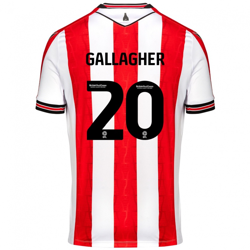 Kandiny Homme Maillot Sam Gallagher #20 Rouge Blanc Tenues Domicile 2024/25 T-Shirt