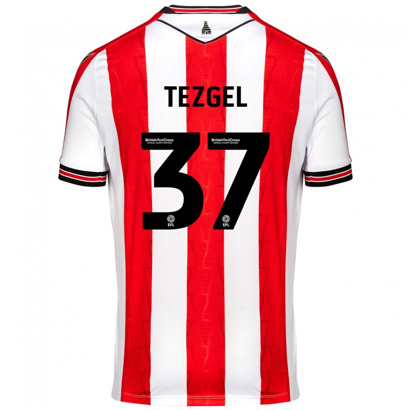 Kandiny Homme Maillot Emre Tezgel #37 Rouge Blanc Tenues Domicile 2024/25 T-Shirt