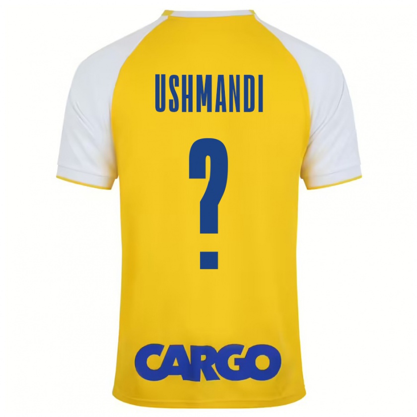 Kandiny Homme Maillot Anar Ushmandi #0 Jaune Blanc Tenues Domicile 2024/25 T-Shirt