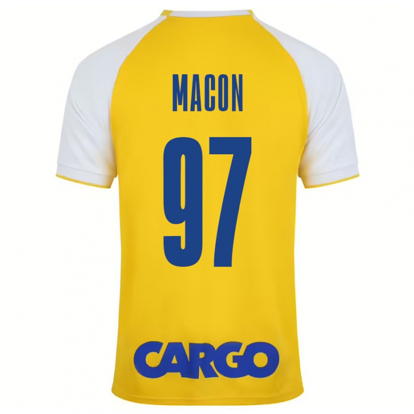 Kandiny Homme Maillot Yvann Maçon #97 Jaune Blanc Tenues Domicile 2024/25 T-Shirt