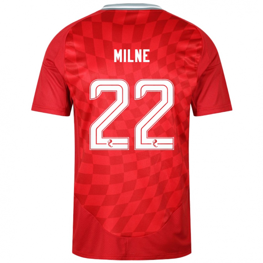 Kandiny Homme Maillot Jack Milne #22 Rouge Tenues Domicile 2024/25 T-Shirt