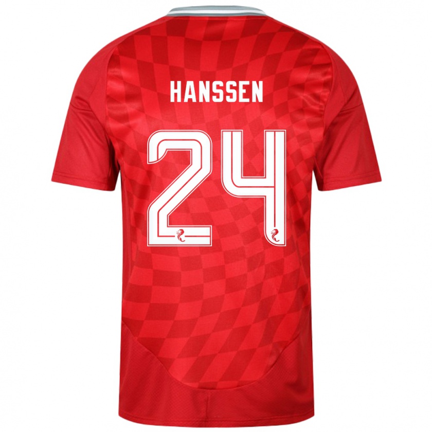 Kandiny Homme Maillot Nadine Hanssen #24 Rouge Tenues Domicile 2024/25 T-Shirt