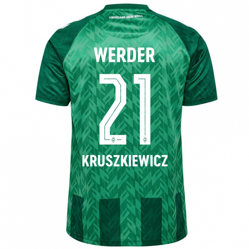 Kandiny Homme Maillot Jakub Kruszkiewicz #21 Vert Tenues Domicile 2024/25 T-Shirt