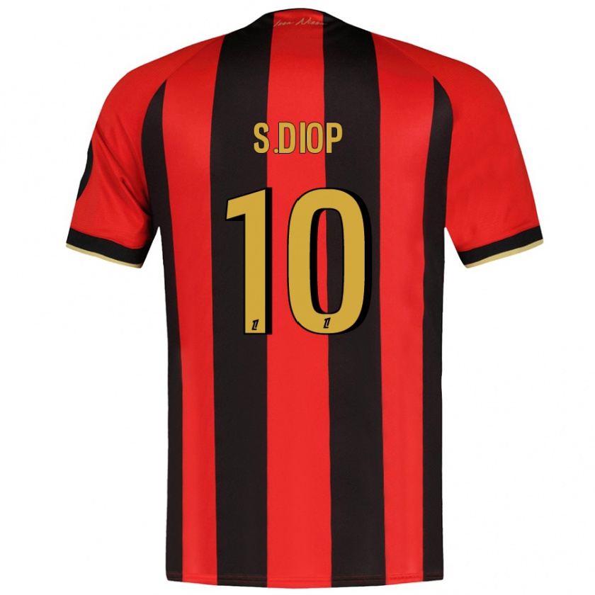 Kandiny Homme Maillot Sofiane Diop #10 Rouge Noir Tenues Domicile 2024/25 T-Shirt