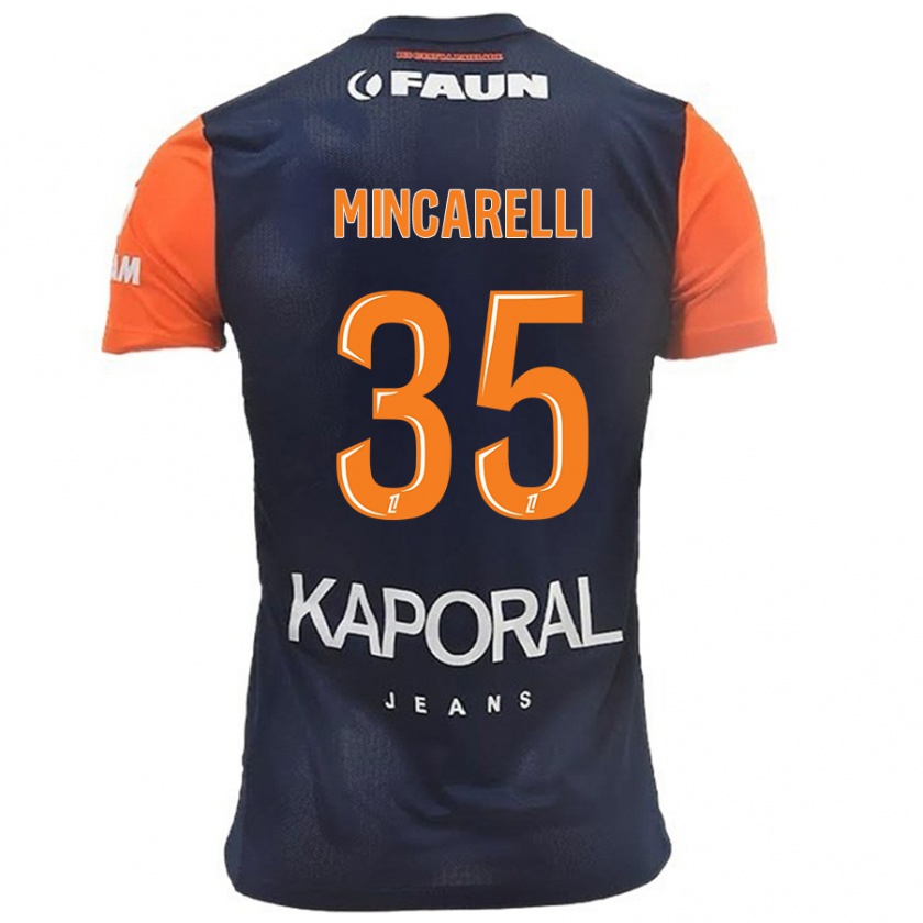 Kandiny Homme Maillot Lucas Mincarelli #35 Bleu Marine Orange Tenues Domicile 2024/25 T-Shirt