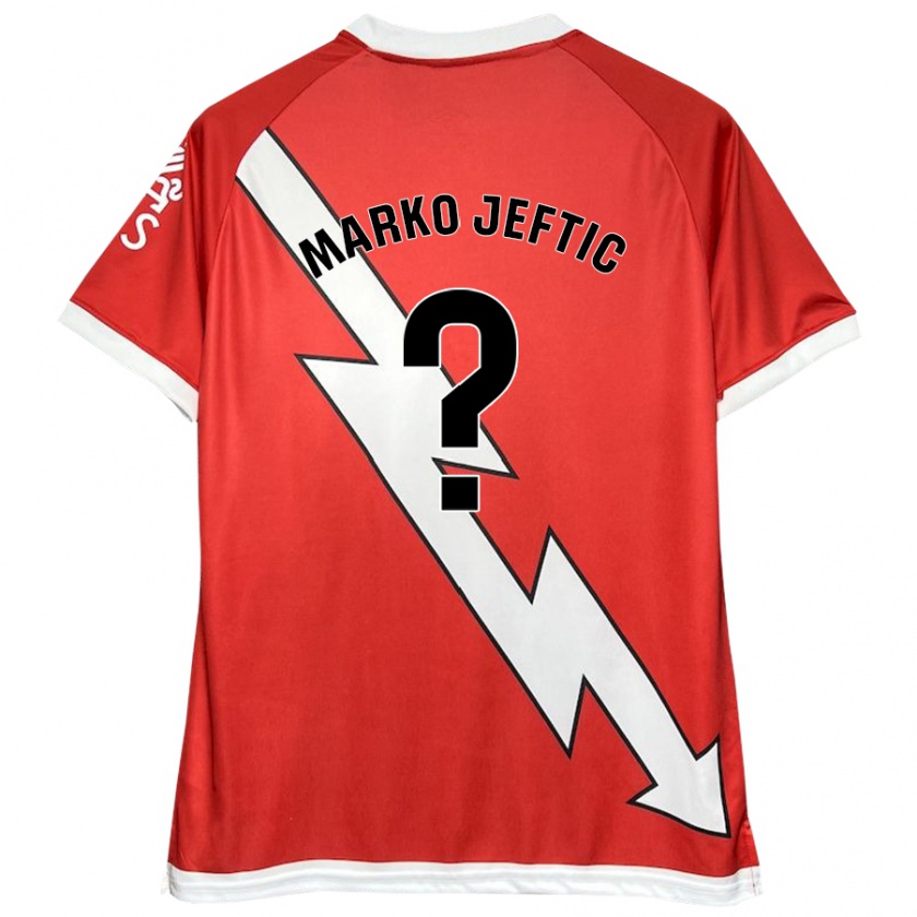 Kandiny Homme Maillot Marko Jeftic #0 Blanc Rouge Tenues Domicile 2024/25 T-Shirt