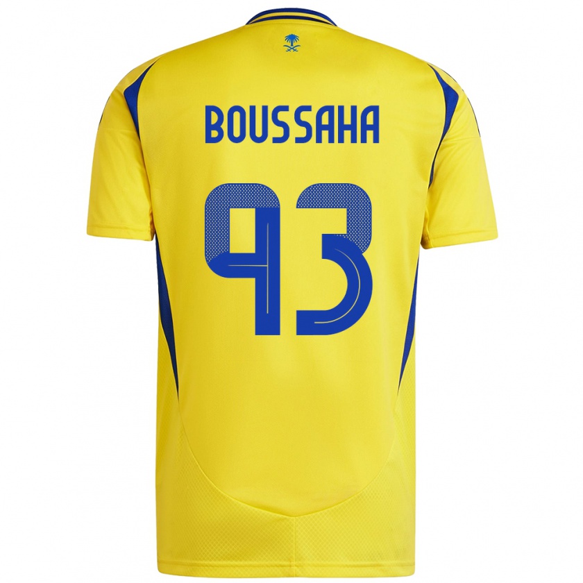 Kandiny Homme Maillot Lina Boussaha #93 Jaune Bleu Tenues Domicile 2024/25 T-Shirt