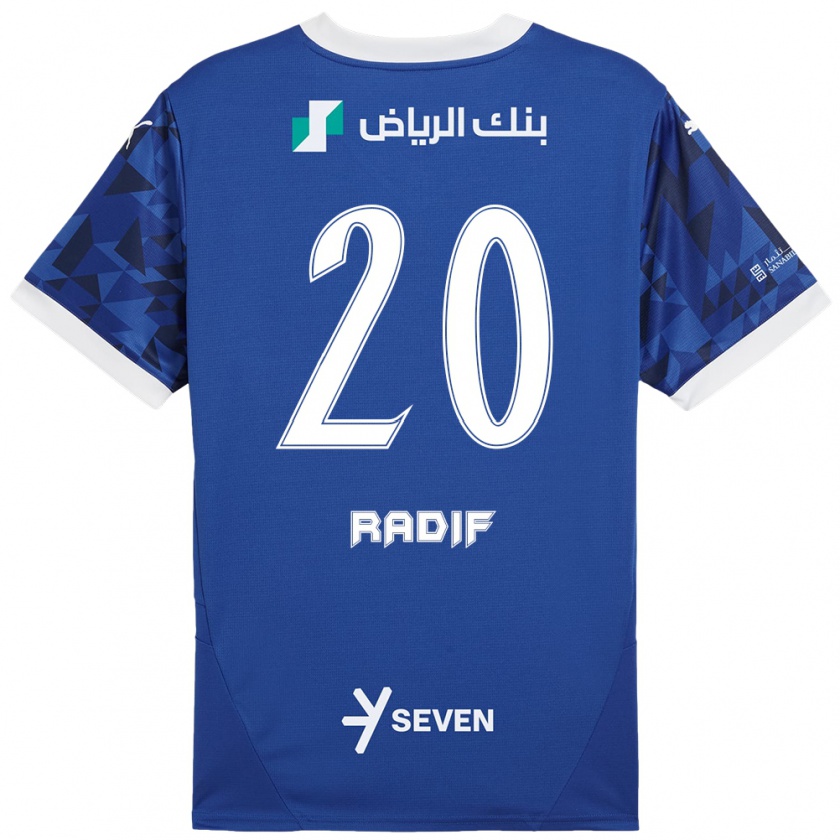 Kandiny Homme Maillot Abdullah Radif #20 Bleu Foncé Blanc Tenues Domicile 2024/25 T-Shirt