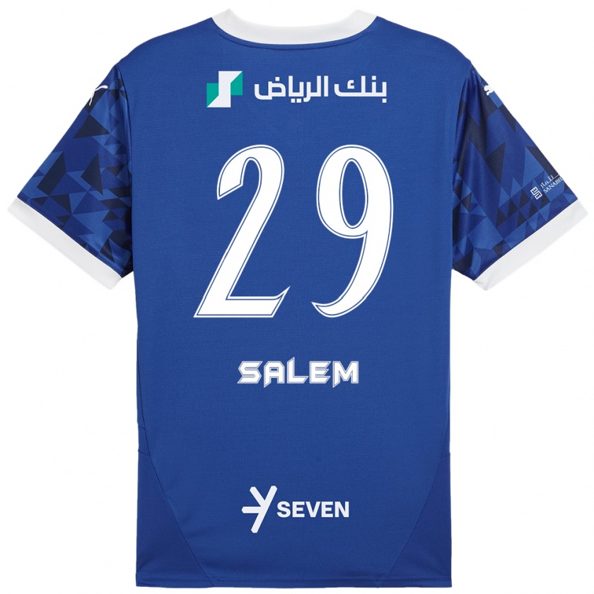 Kandiny Homme Maillot Salem Al-Dawsari #29 Bleu Foncé Blanc Tenues Domicile 2024/25 T-Shirt