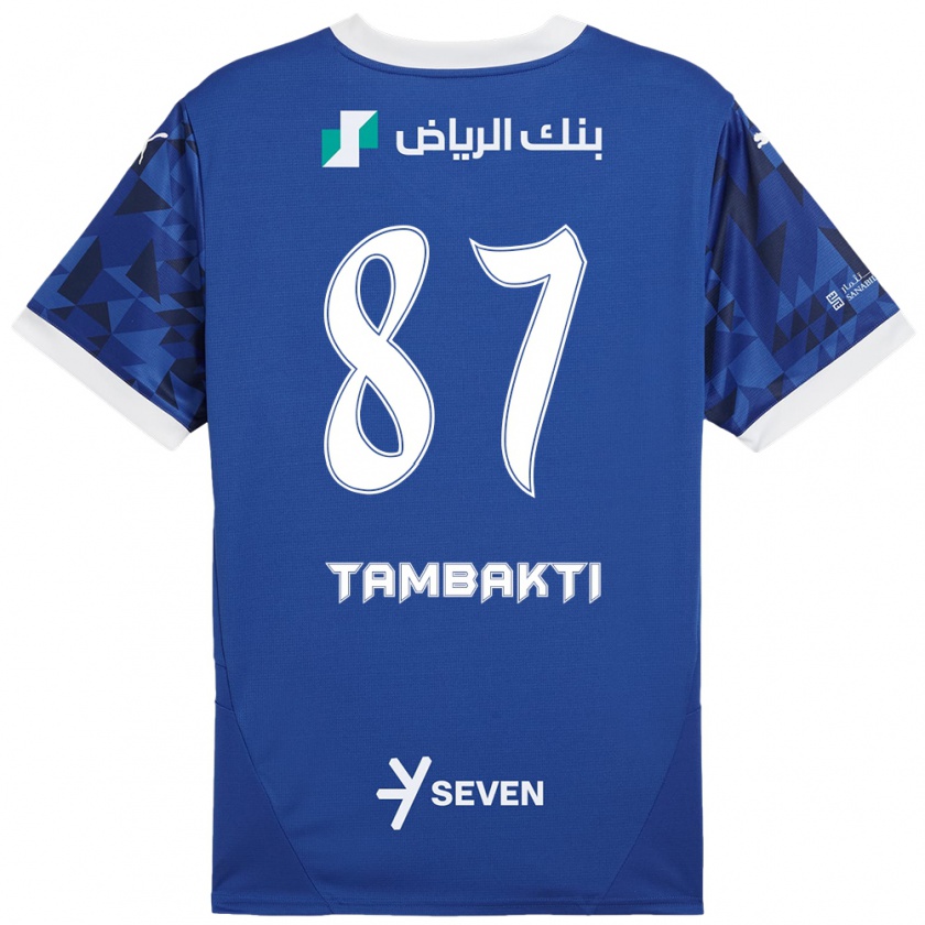 Kandiny Homme Maillot Hassan Tambakti #87 Bleu Foncé Blanc Tenues Domicile 2024/25 T-Shirt