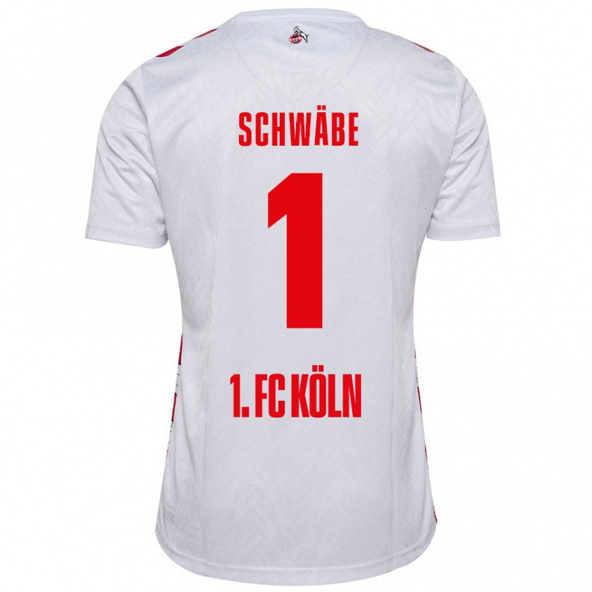 Kandiny Homme Maillot Marvin Schwäbe #1 Blanc Rouge Tenues Domicile 2024/25 T-Shirt