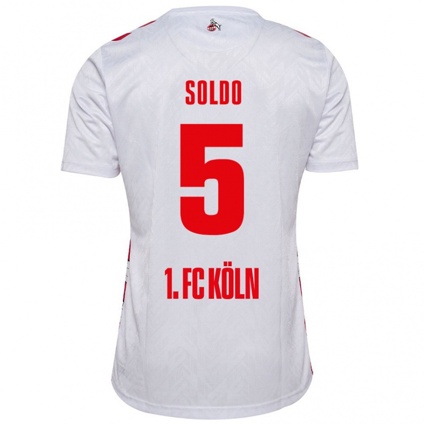 Kandiny Homme Maillot Nikola Soldo #5 Blanc Rouge Tenues Domicile 2024/25 T-Shirt