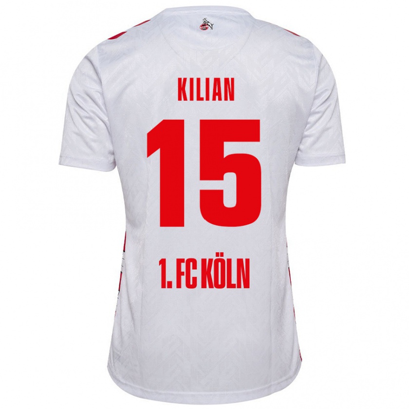 Kandiny Homme Maillot Luca Kilian #15 Blanc Rouge Tenues Domicile 2024/25 T-Shirt