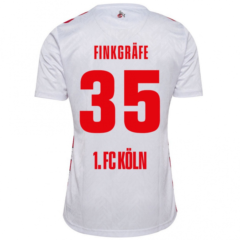 Kandiny Homme Maillot Max Finkgräfe #35 Blanc Rouge Tenues Domicile 2024/25 T-Shirt