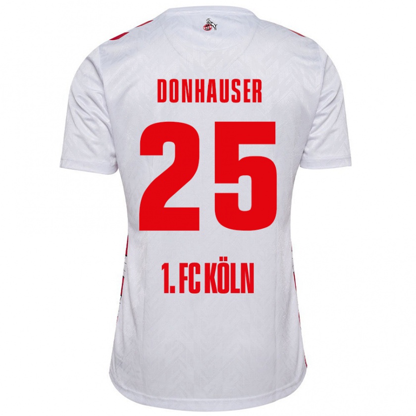 Kandiny Homme Maillot Laura Donhauser #25 Blanc Rouge Tenues Domicile 2024/25 T-Shirt