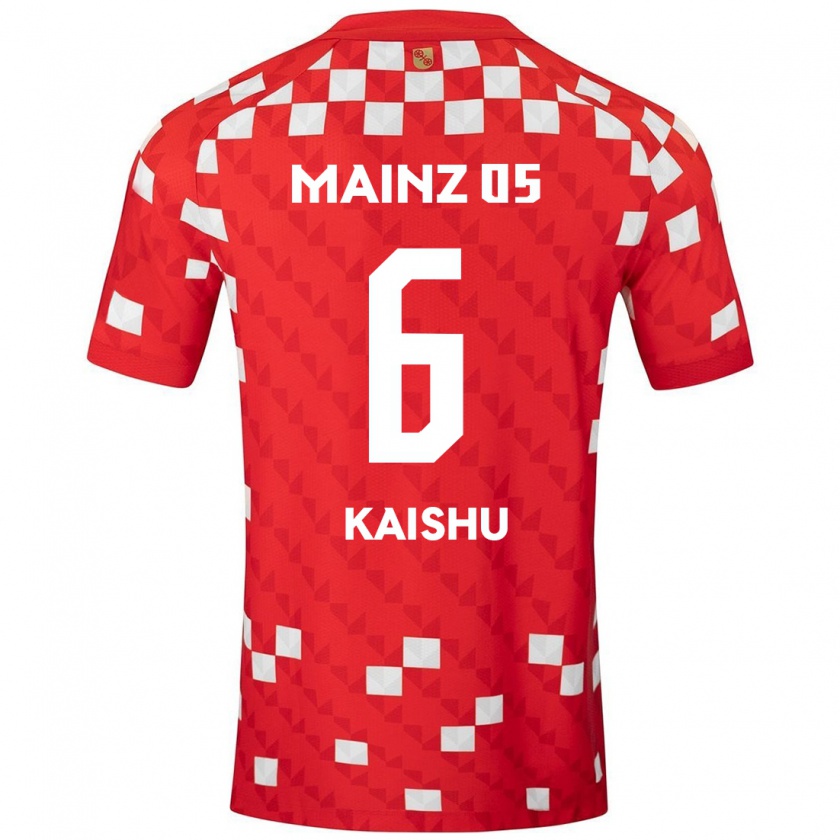 Kandiny Homme Maillot Kaishu Sano #6 Blanc Rouge Tenues Domicile 2024/25 T-Shirt