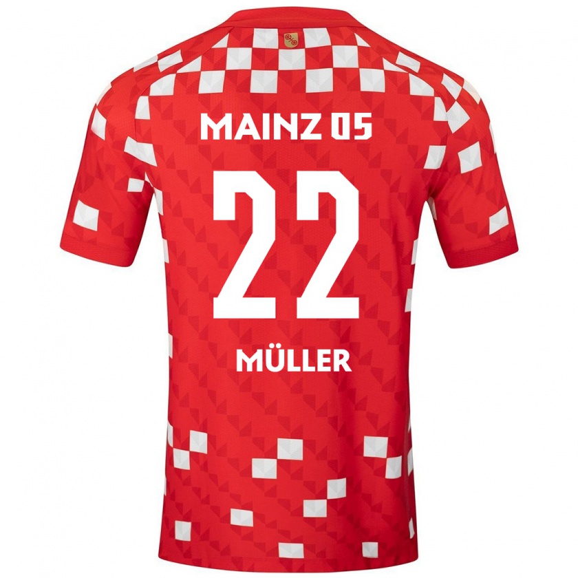 Kandiny Homme Maillot Tim Müller #22 Blanc Rouge Tenues Domicile 2024/25 T-Shirt