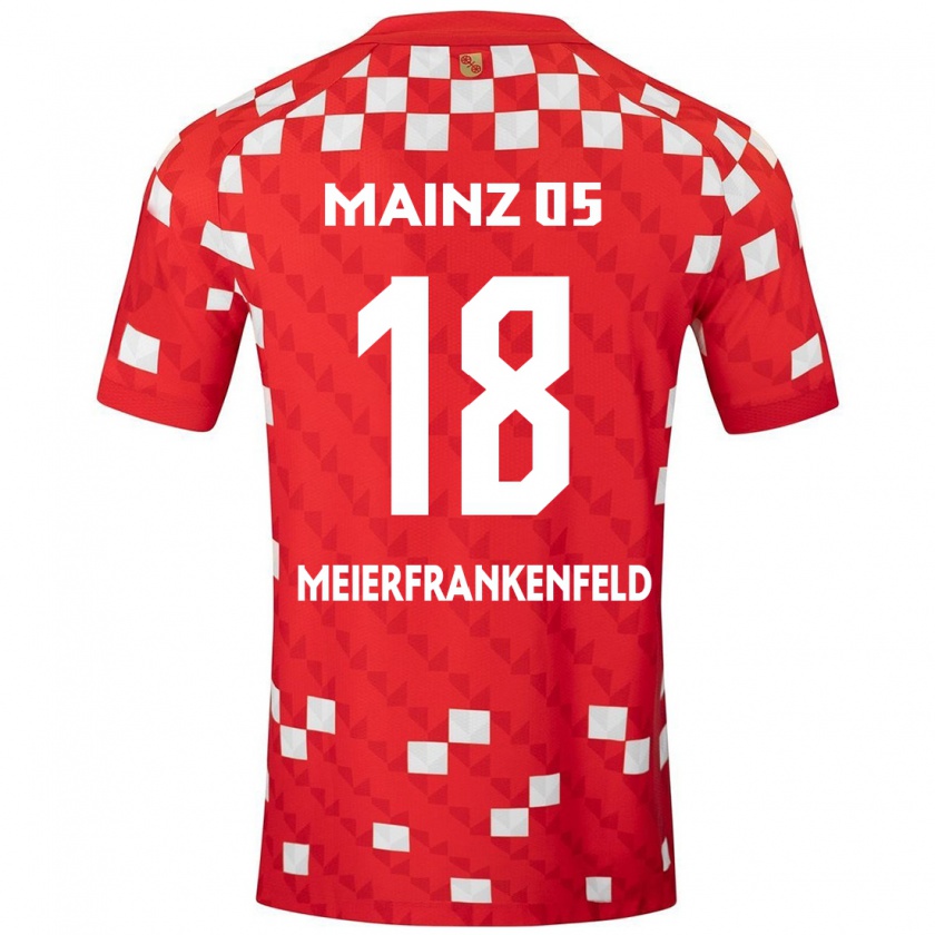 Kandiny Homme Maillot Jana Meierfrankenfeld #18 Blanc Rouge Tenues Domicile 2024/25 T-Shirt