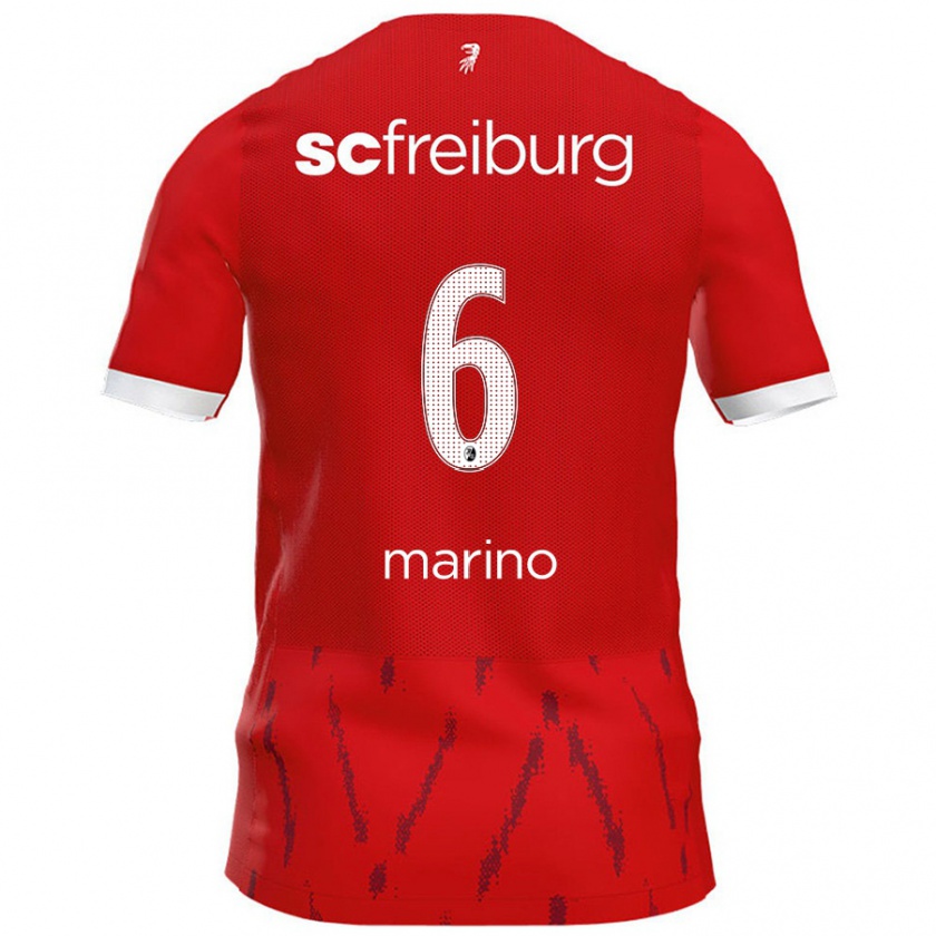 Kandiny Homme Maillot Luca Marino #6 Rouge Tenues Domicile 2024/25 T-Shirt