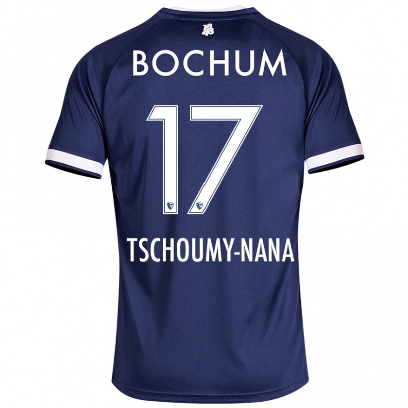 Kandiny Homme Maillot Daryl Tschoumy-Nana #17 Bleu Foncé Tenues Domicile 2024/25 T-Shirt