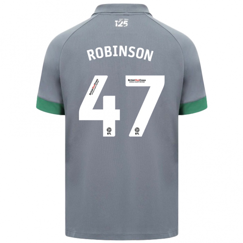 Kandiny Homme Maillot Callum Robinson #47 Gris Foncé Tenues Extérieur 2024/25 T-Shirt