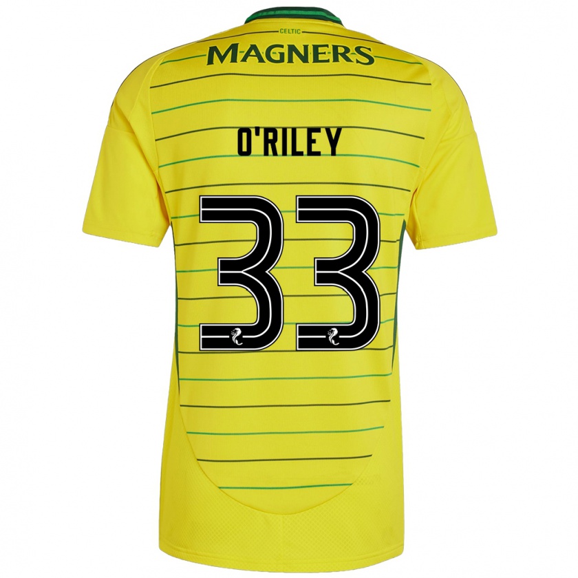 Kandiny Homme Maillot Matt O'riley #33 Jaune Tenues Extérieur 2024/25 T-Shirt