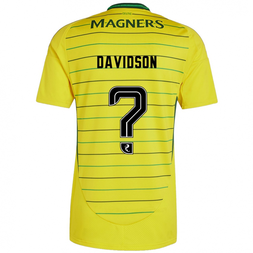 Kandiny Homme Maillot Alasdair Davidson #0 Jaune Tenues Extérieur 2024/25 T-Shirt