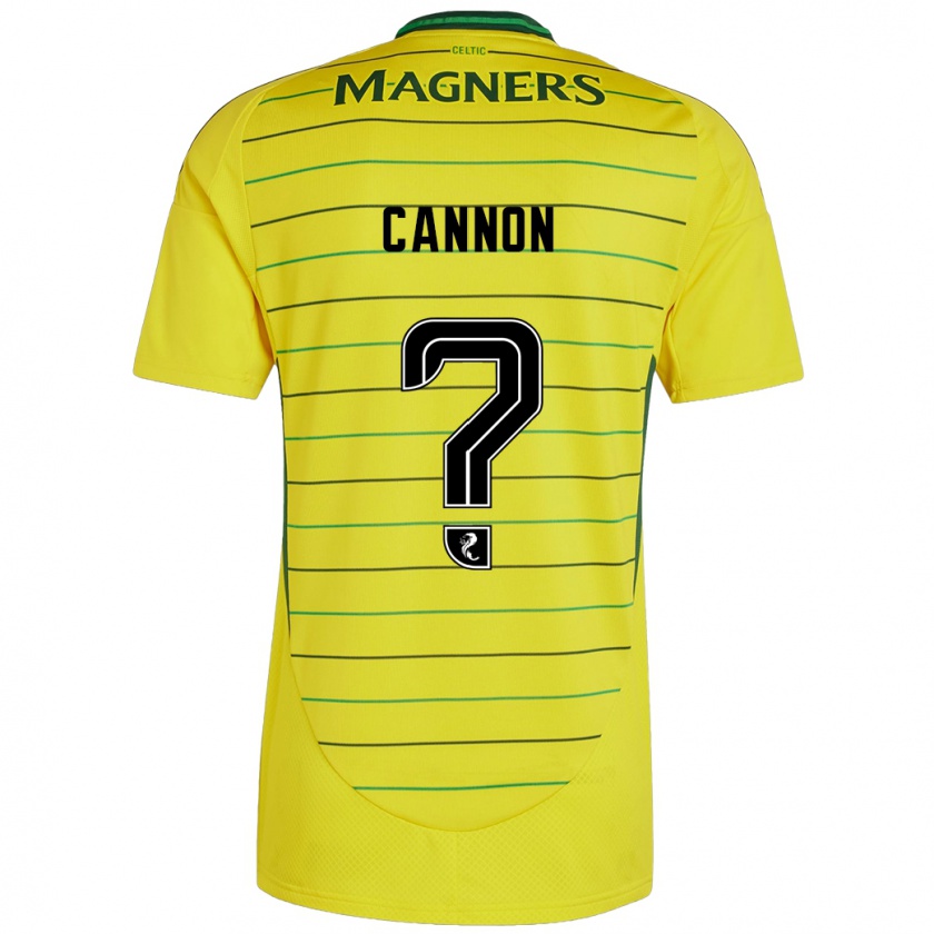 Kandiny Homme Maillot Aidan Cannon #0 Jaune Tenues Extérieur 2024/25 T-Shirt